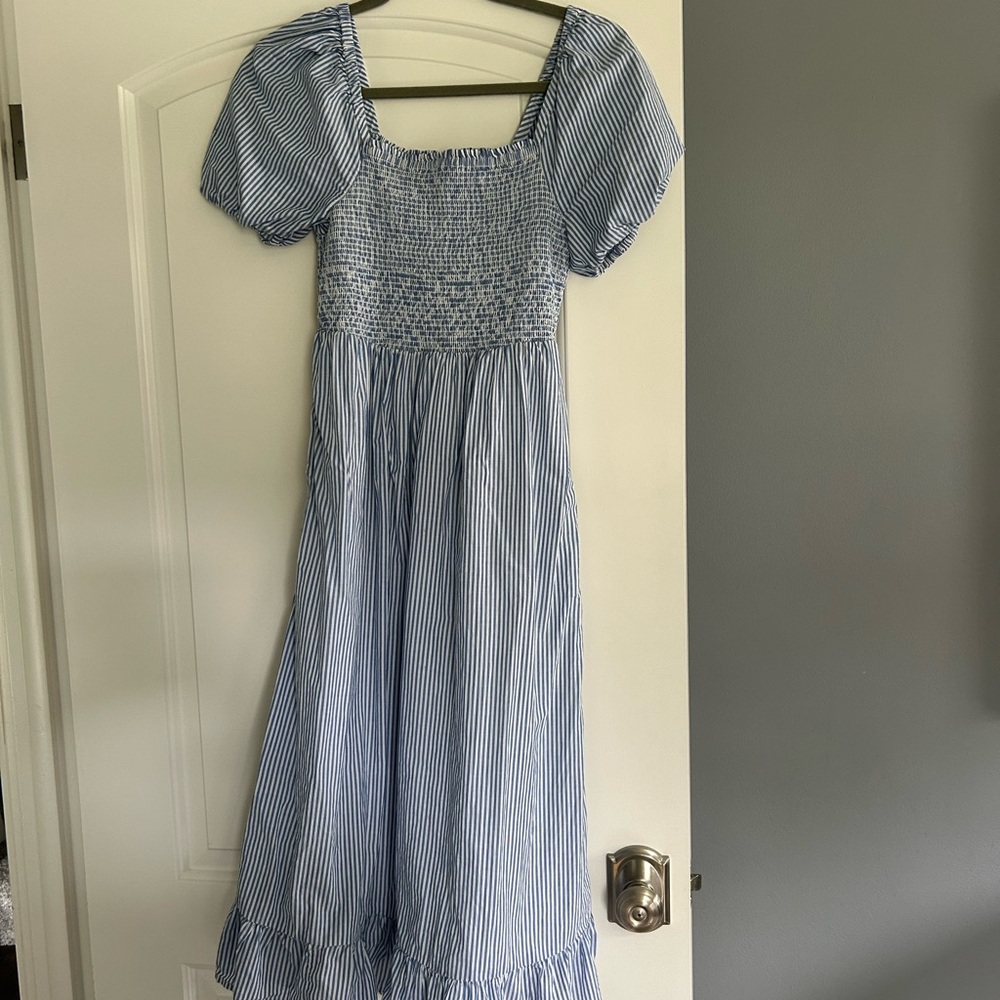 J. Crew Blue Striped Dress